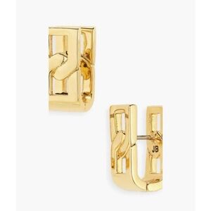 Jenny Bird Simone Curb Link Huggie Hoop Earrings in High Polish Gold Tone